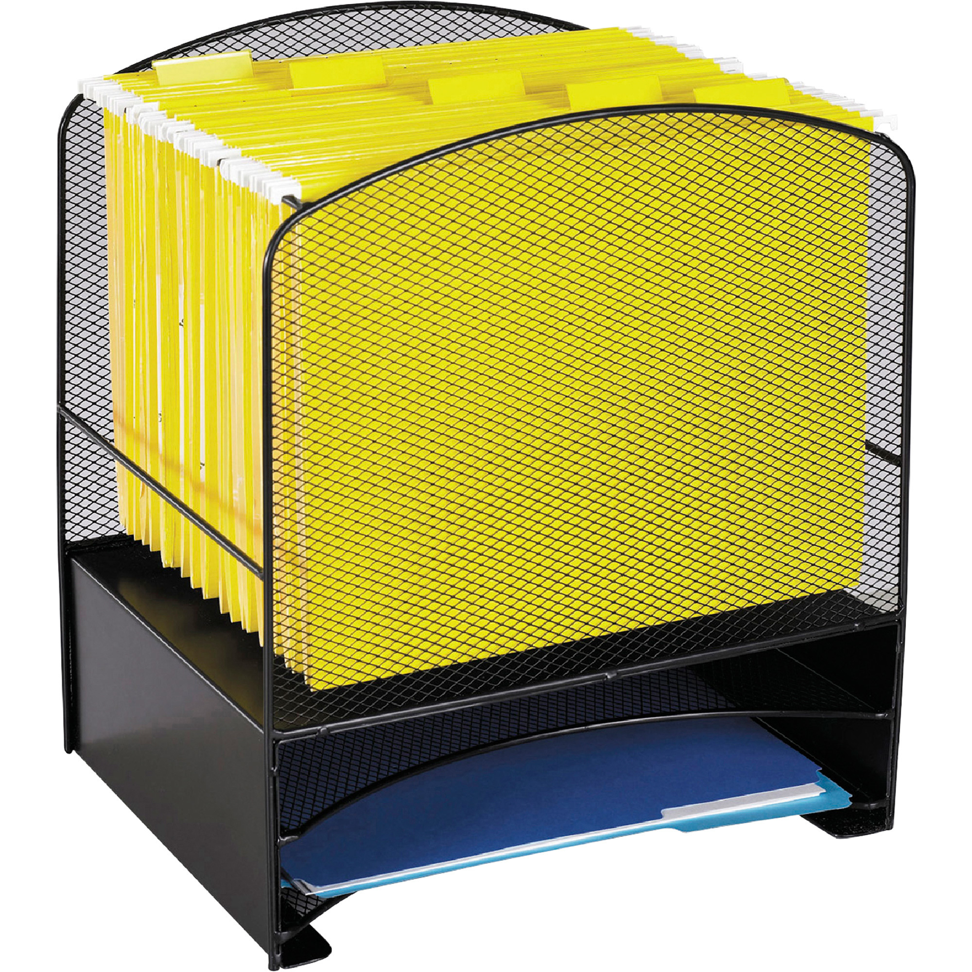 Safco Onyx Hanging File Sorter, 2 Bottom Horizontal Sections, Black, Model# 3260BL